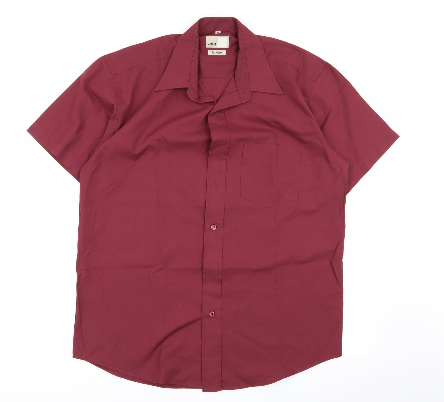 zantos Mens Red Colourblock   Button-Up Size 16