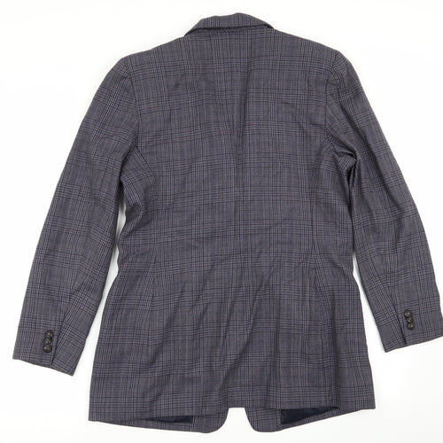 JH Collectibles Womens Blue Check  Jacket Blazer Size 10