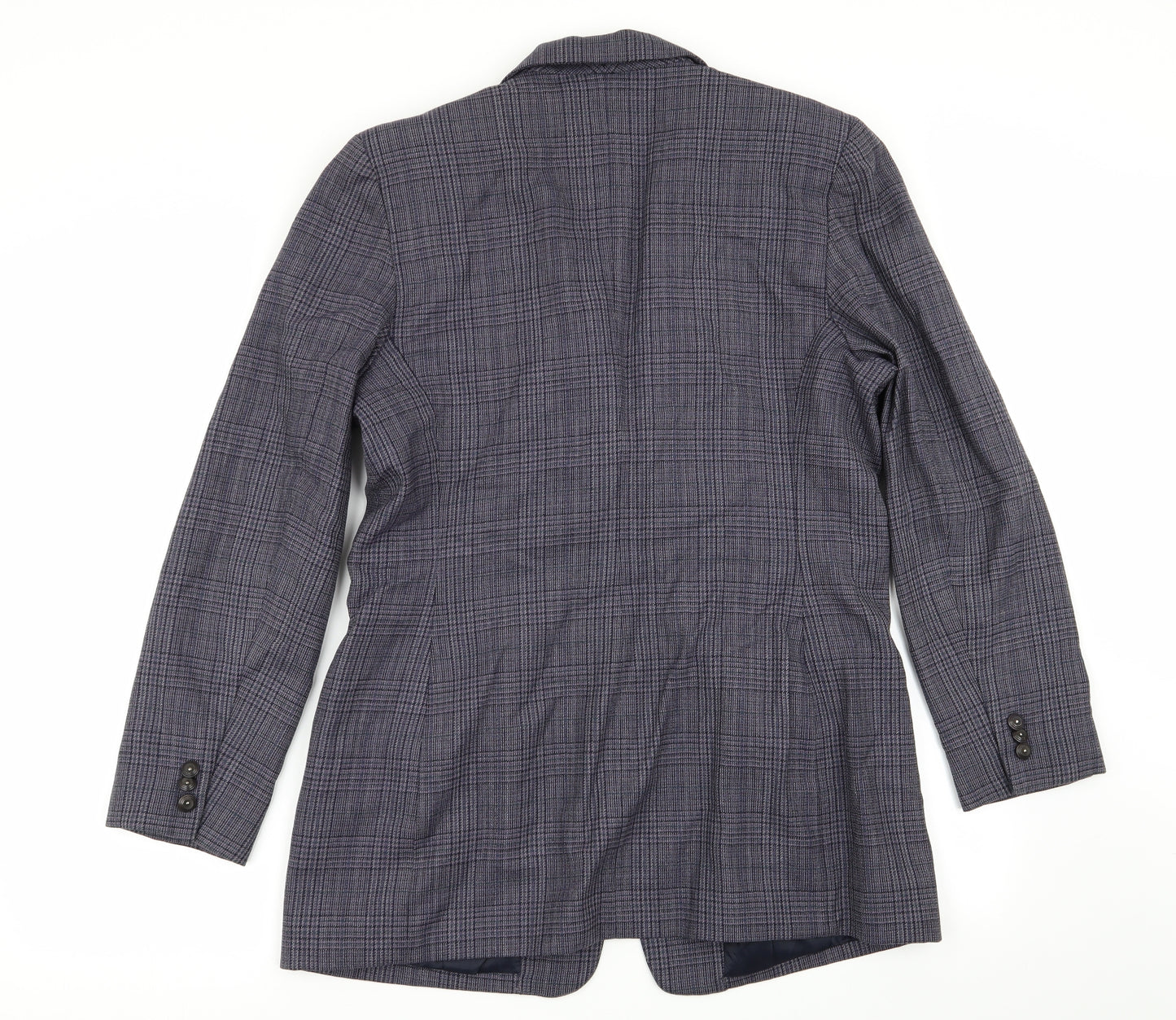 JH Collectibles Womens Blue Check  Jacket Blazer Size 10