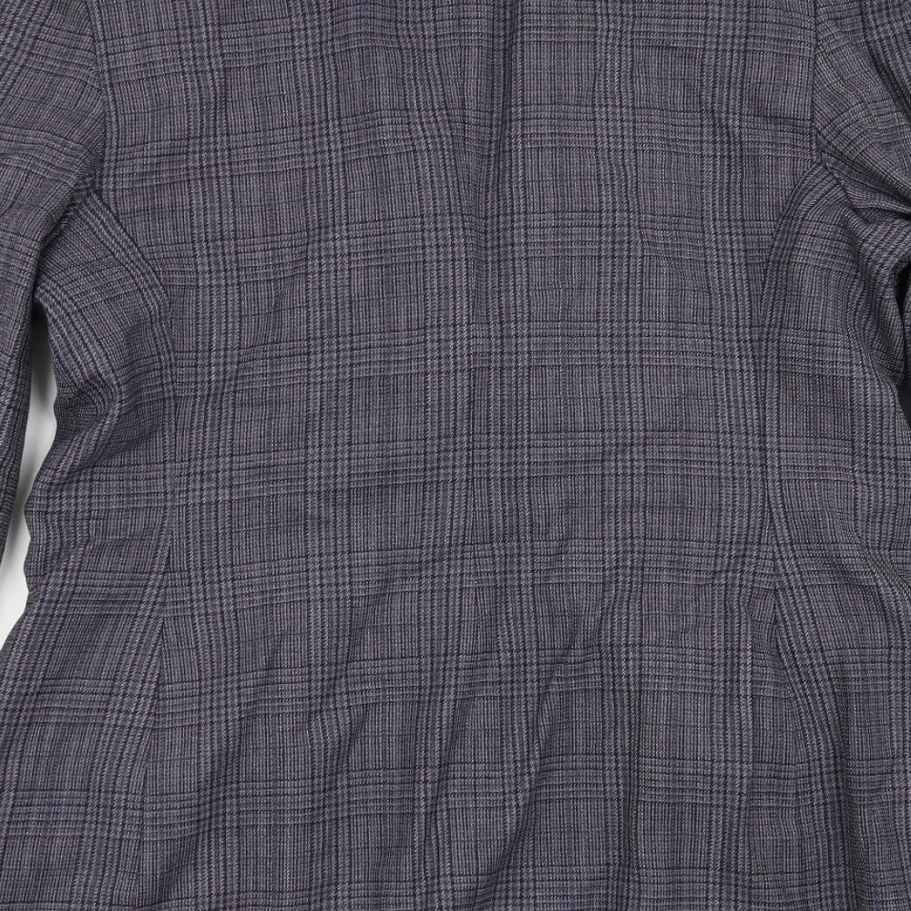JH Collectibles Womens Blue Check  Jacket Blazer Size 10