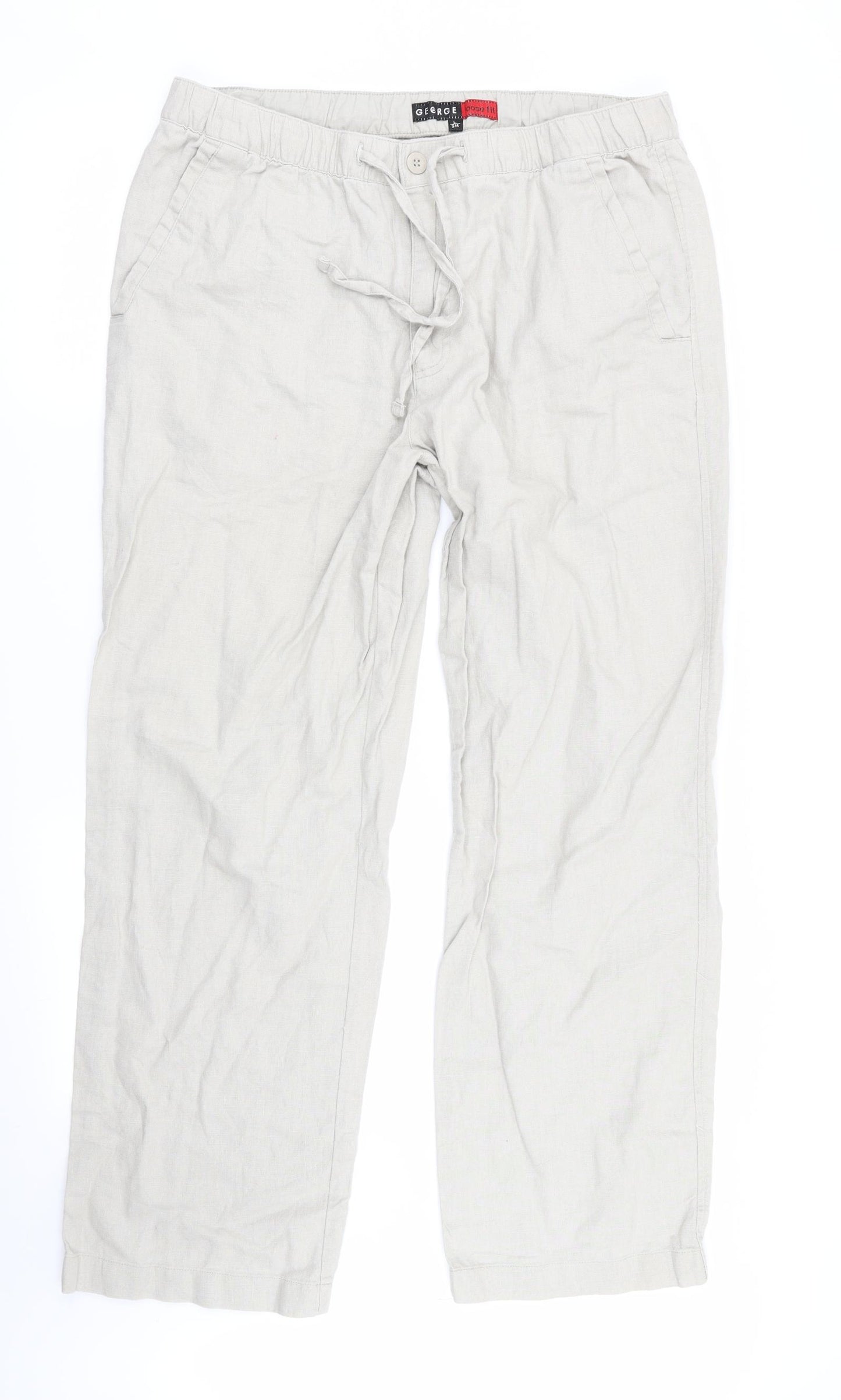 Asda George Mens Grey   Trousers  Size L L30 in - Stretch waistband