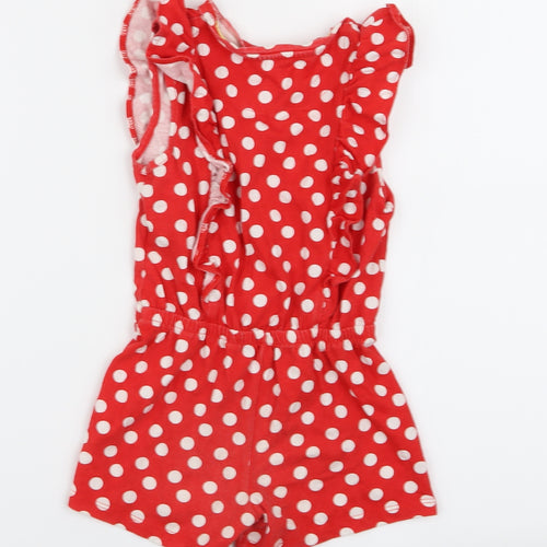 M Girls Red Polka Dot  Playsuit One-Piece Size 3-4 Years