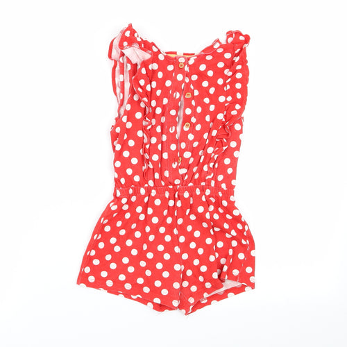 M Girls Red Polka Dot  Playsuit One-Piece Size 3-4 Years