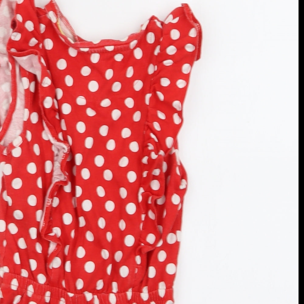 M Girls Red Polka Dot  Playsuit One-Piece Size 3-4 Years