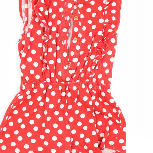 M Girls Red Polka Dot  Playsuit One-Piece Size 3-4 Years