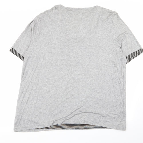 ELVI Womens Grey   Basic T-Shirt Size L