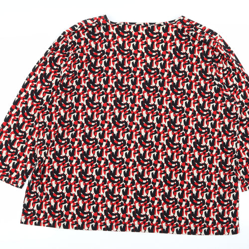 ELVI Womens Multicoloured Geometric  Basic Blouse Size L