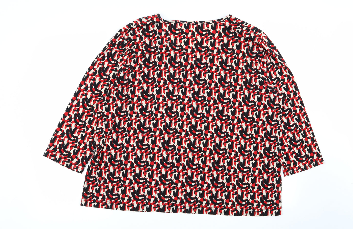 ELVI Womens Multicoloured Geometric  Basic Blouse Size L