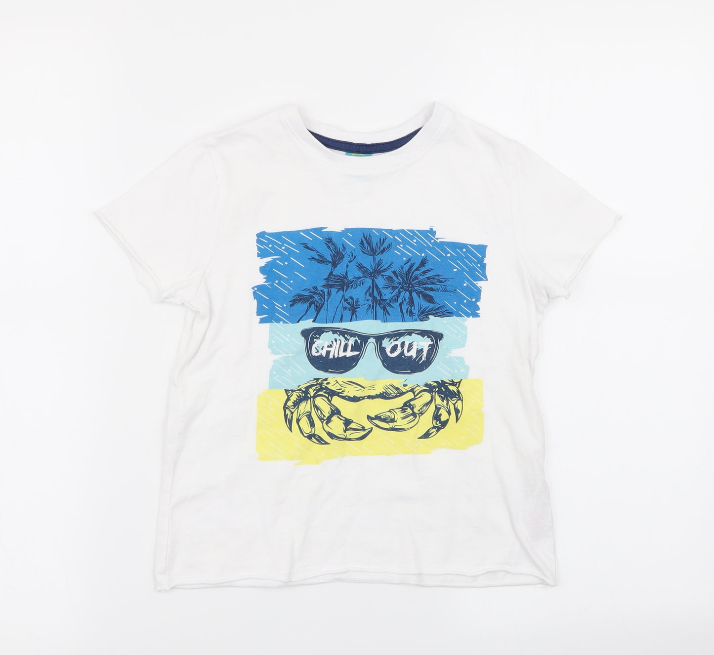 little kids Boys White   Basic T-Shirt Size 5-6 Years