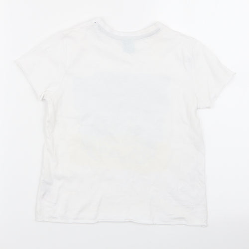 little kids Boys White   Basic T-Shirt Size 5-6 Years
