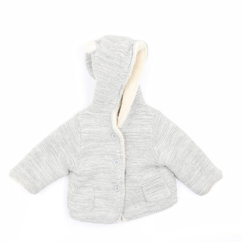 Gap Boys Grey   Overcoat Coat Size 3-6 Months