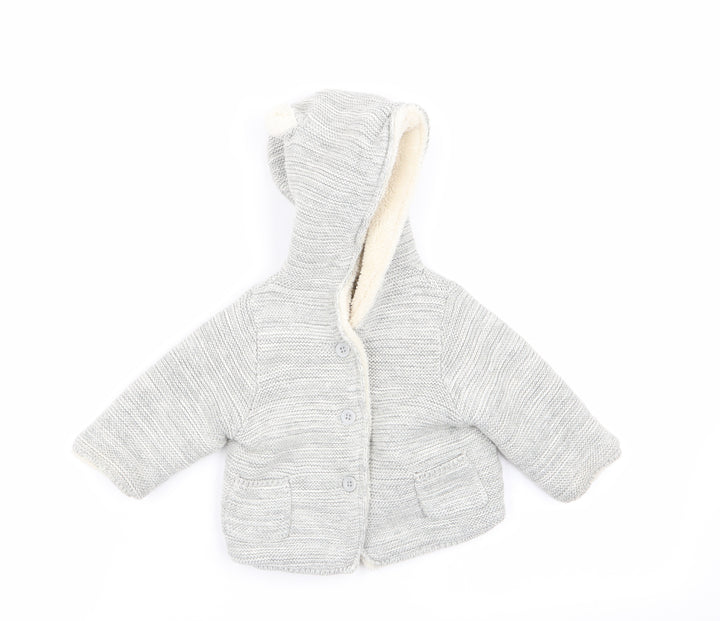 Gap Boys Grey   Overcoat Coat Size 3-6 Months