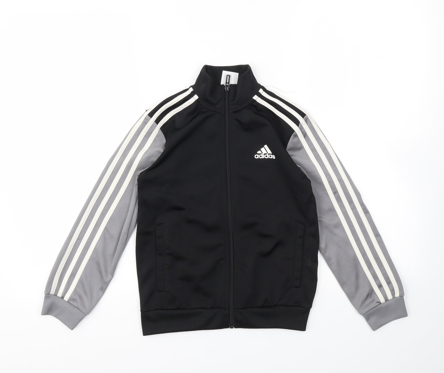 adidas Boys Black   Full Zip Jumper Size 7-8 Years