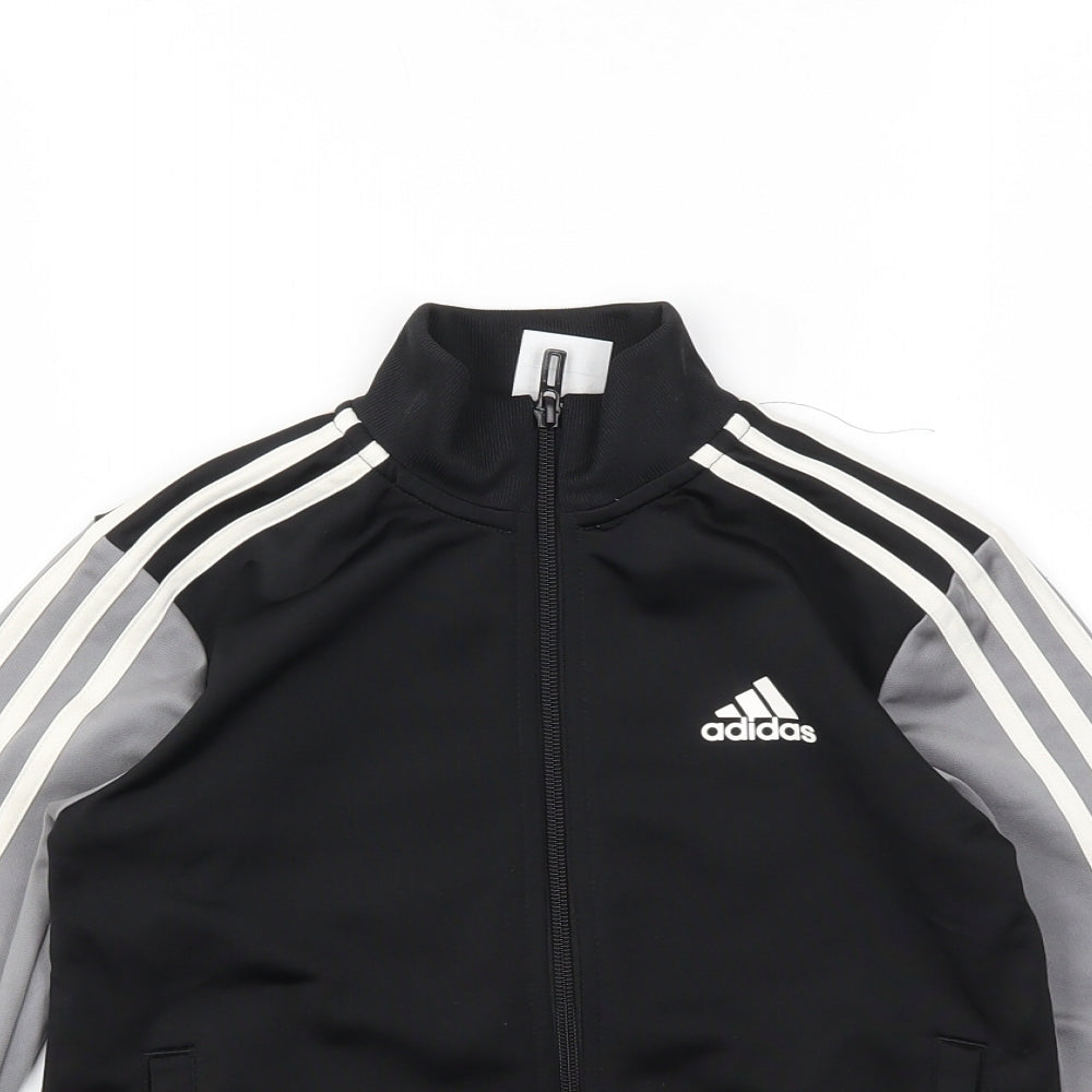 adidas Boys Black   Full Zip Jumper Size 7-8 Years