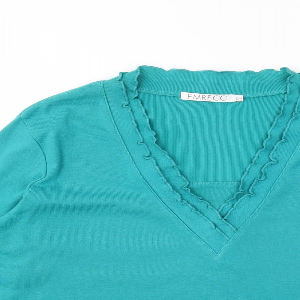 Emreco Womens Blue   Basic T-Shirt Size 18