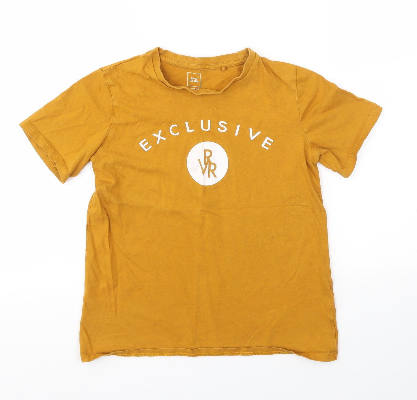 RIVER ISLAND  Girls Yellow   Basic T-Shirt Size 9-10 Years