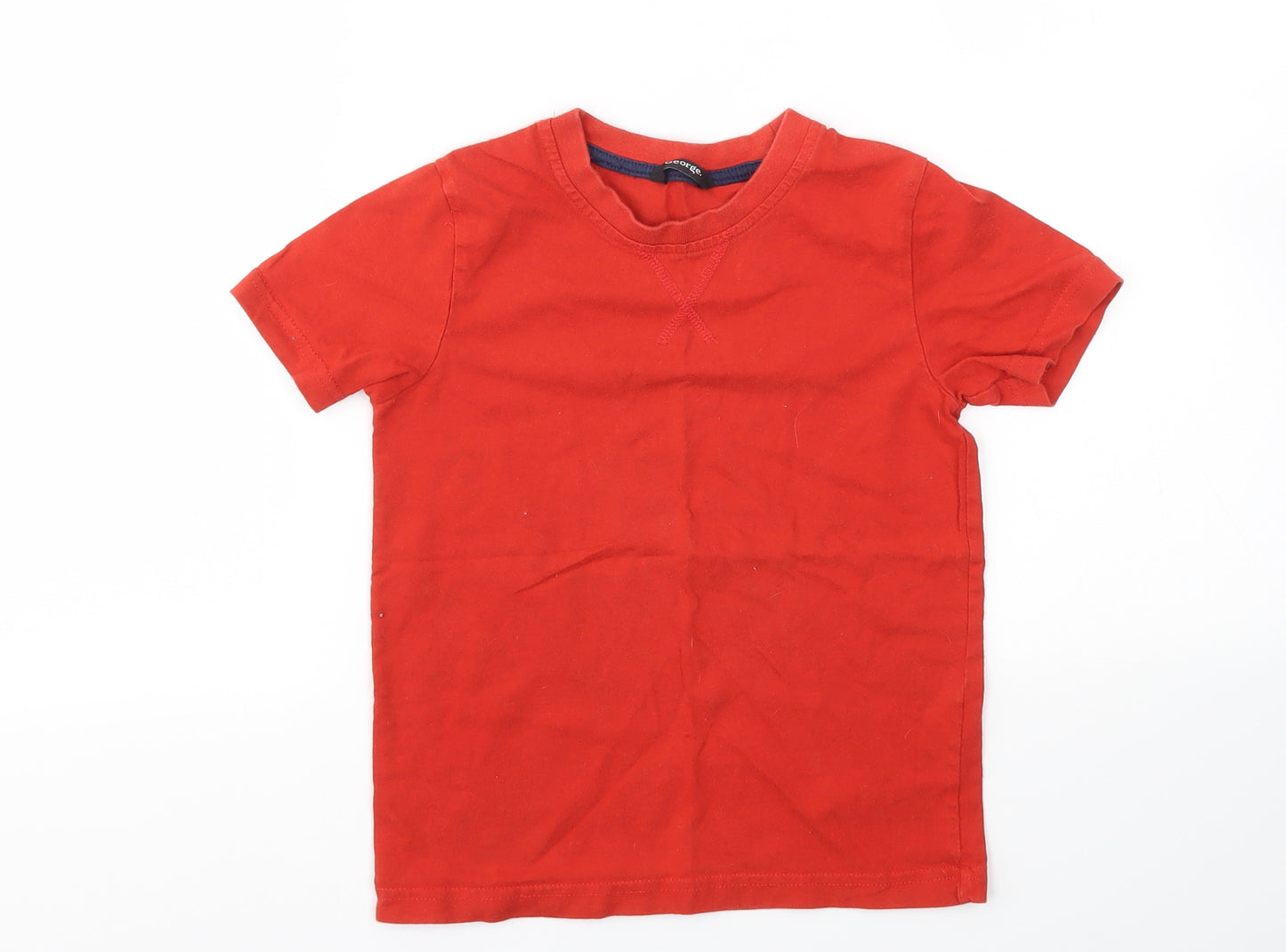 George Boys Red   Basic T-Shirt Size 4-5 Years