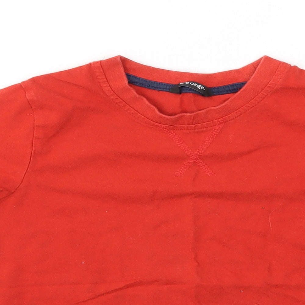 George Boys Red   Basic T-Shirt Size 4-5 Years