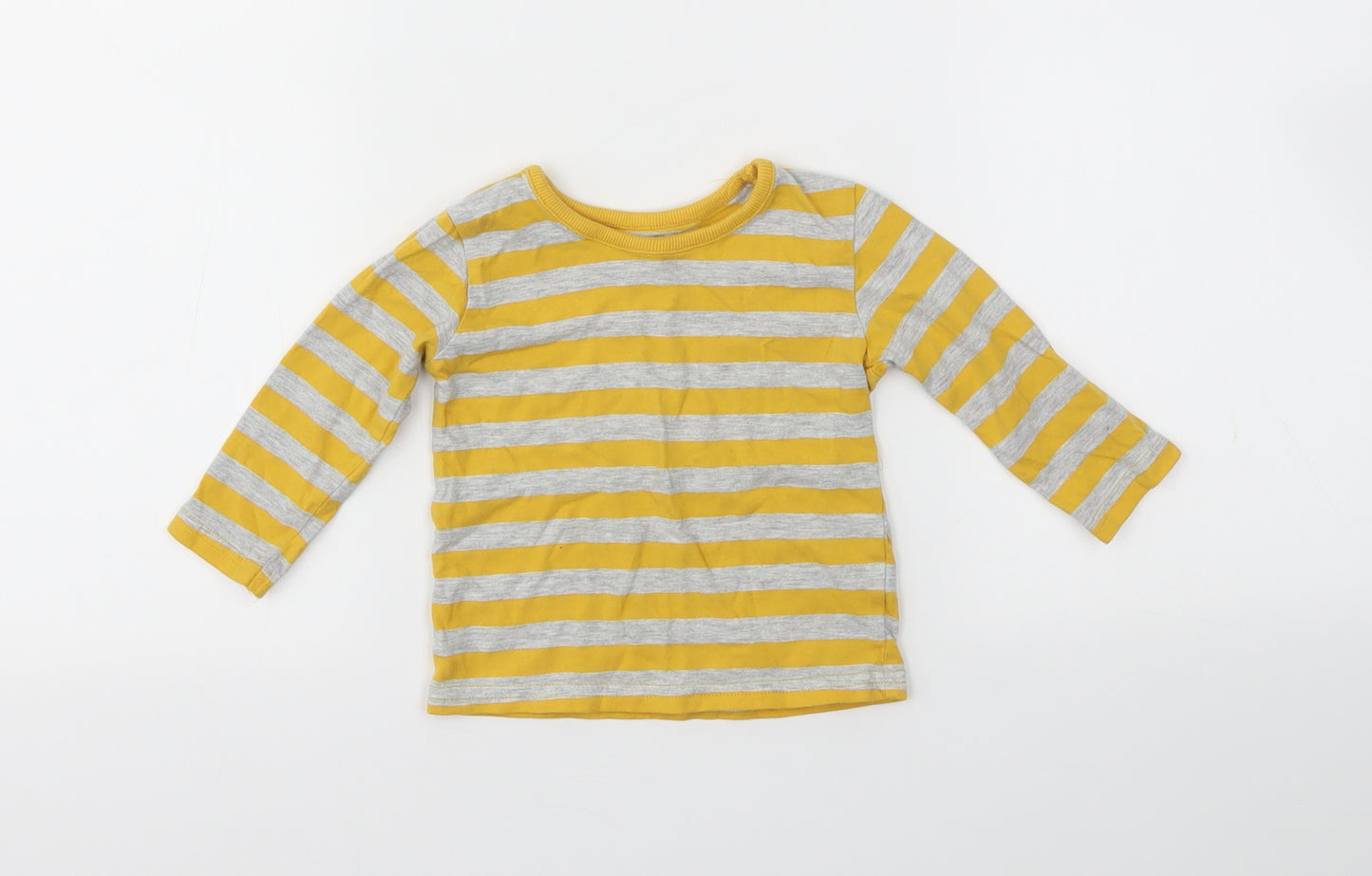 George Boys Yellow Striped  Basic T-Shirt Size 6-9 Months