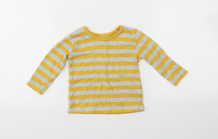 George Boys Yellow Striped Basic T-Shirt Size 6-9 Months