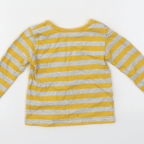 George Boys Yellow Striped  Basic T-Shirt Size 6-9 Months
