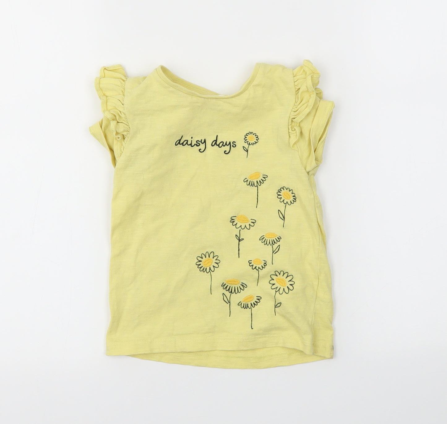 F&F Girls Yellow   Basic T-Shirt Size 3-4 Years