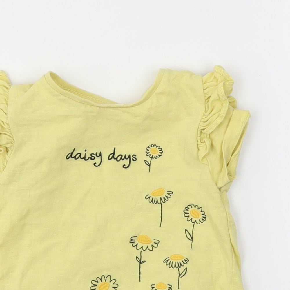 F&F Girls Yellow   Basic T-Shirt Size 3-4 Years