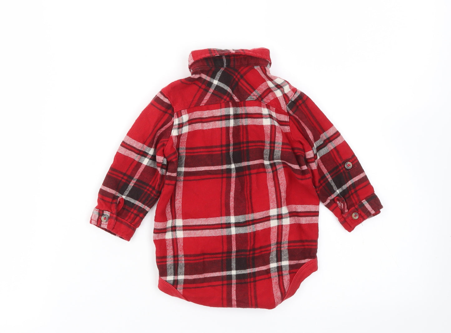 Asda George Boys Multicoloured Check  Babygrow One-Piece Size 3-6 Months