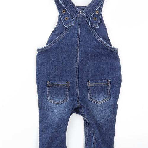 M&S Girls Blue Geometric  Dungaree One-Piece Size 3-6 Months