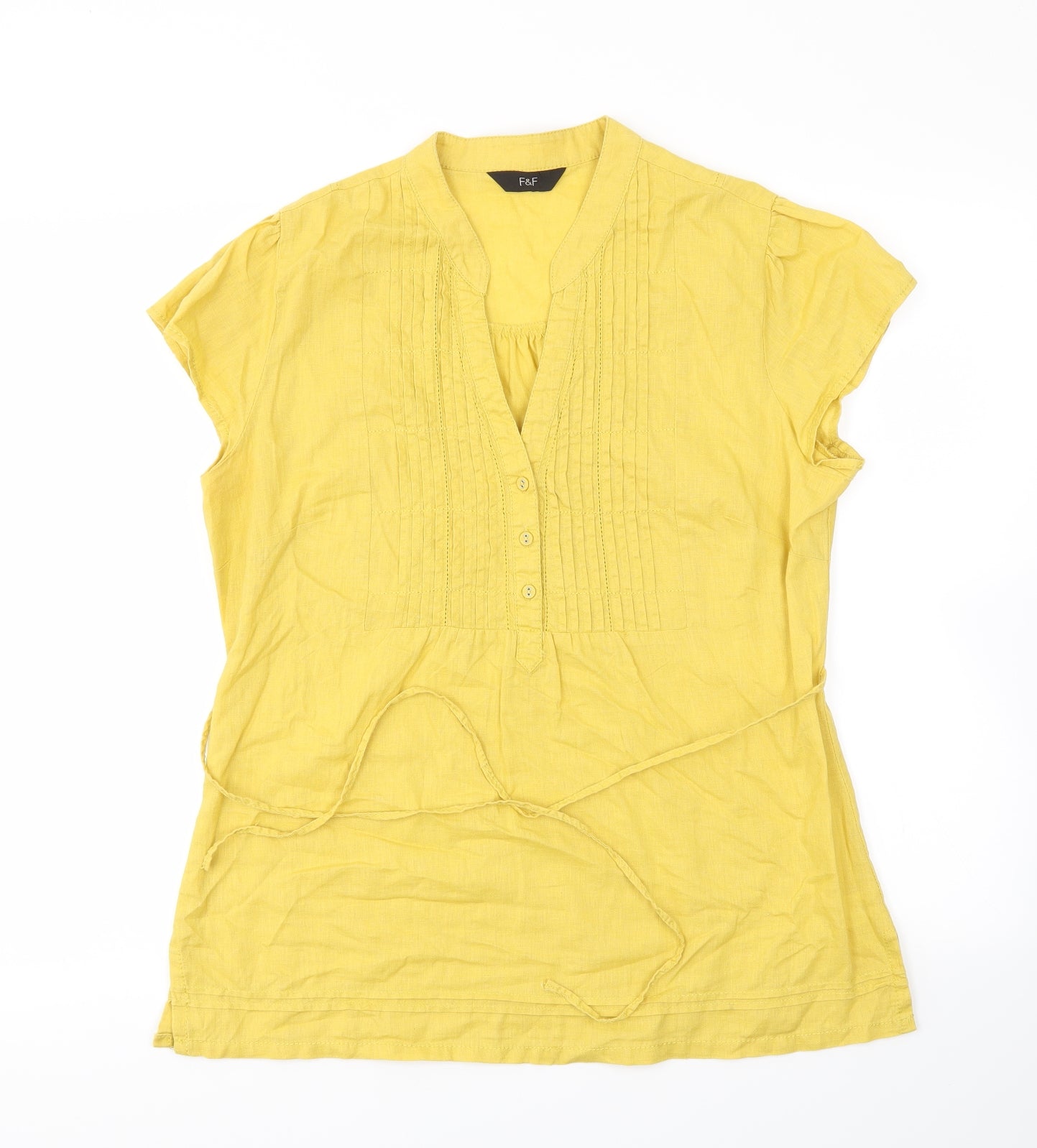 F&F Womens Yellow   Basic Blouse Size 14