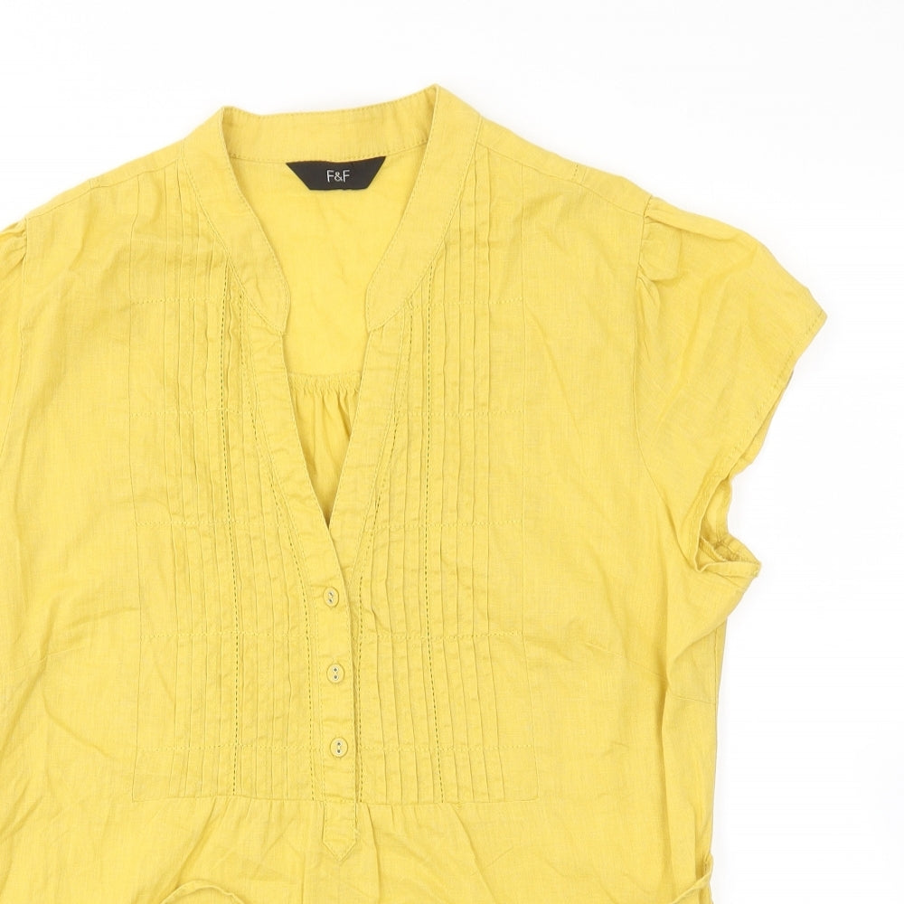 F&F Womens Yellow   Basic Blouse Size 14