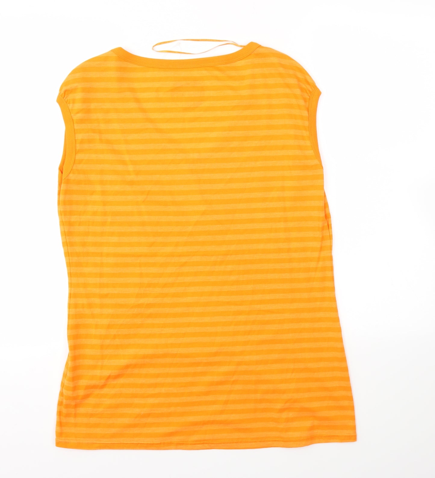 George Womens Orange Striped  Basic T-Shirt Size 18