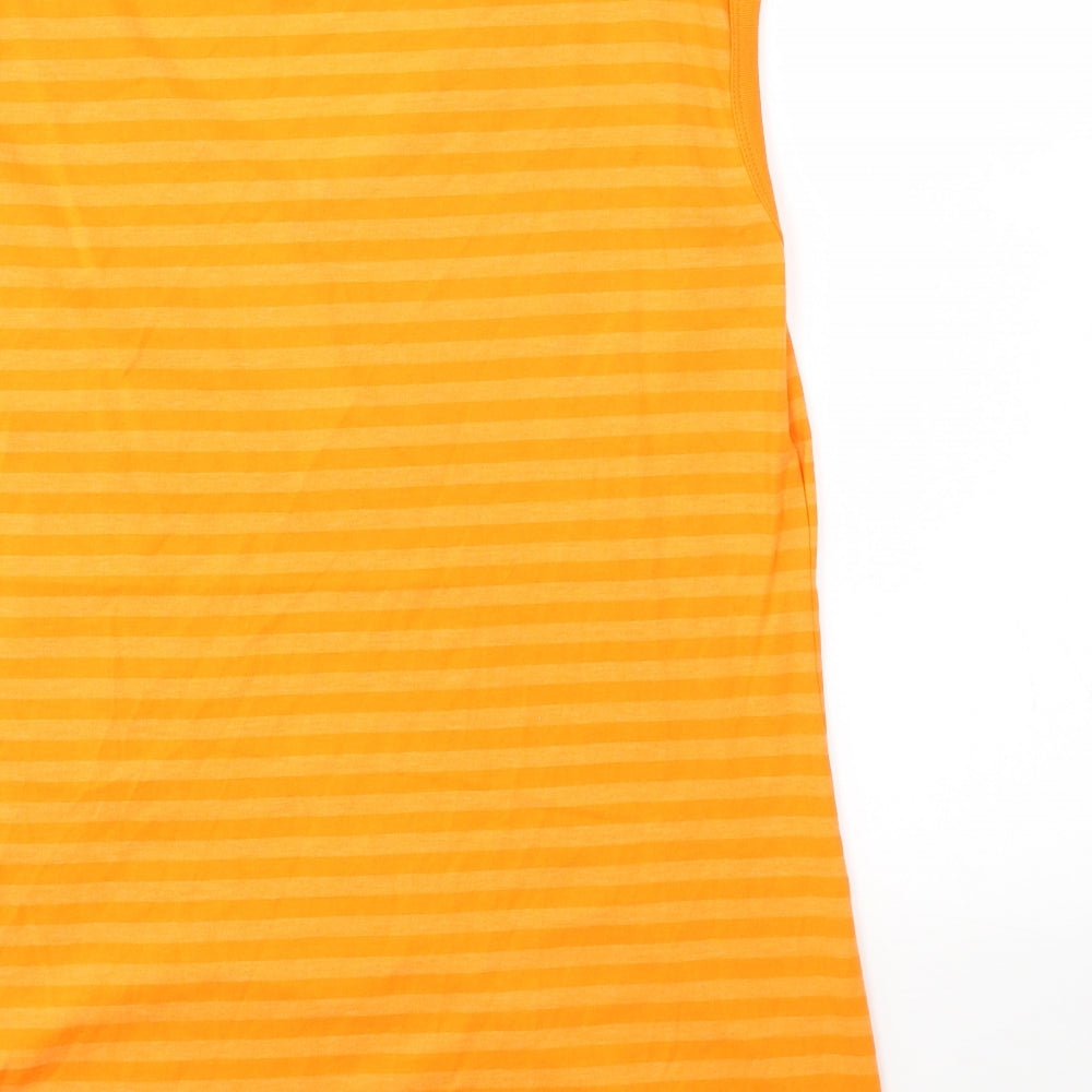 George Womens Orange Striped  Basic T-Shirt Size 18