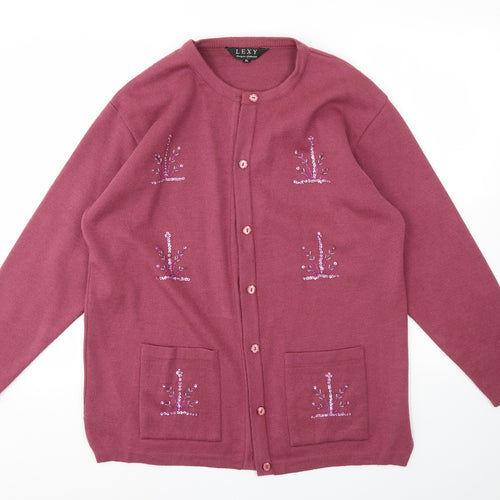 LEXY  Womens Purple   Cardigan Jumper Size XL