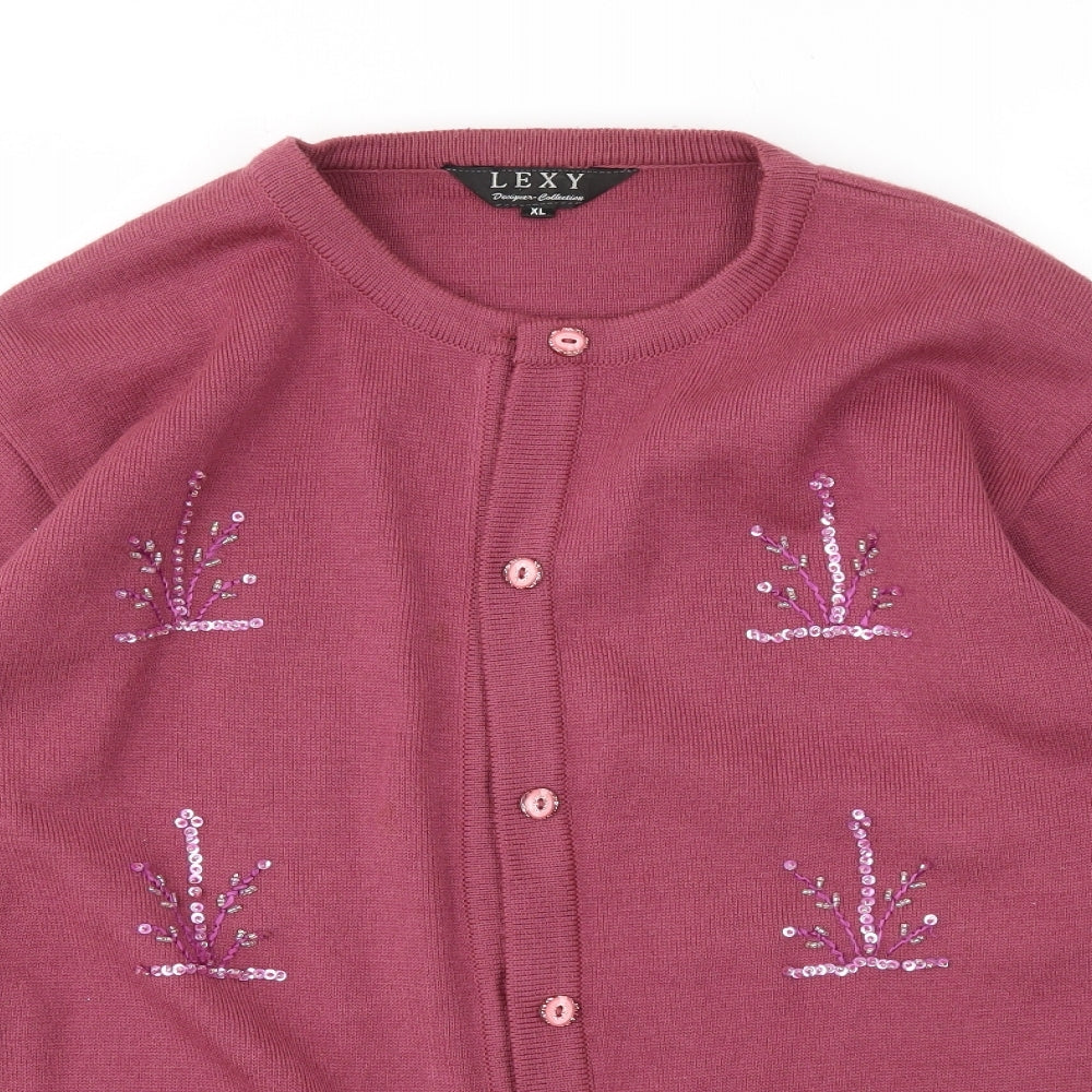 LEXY  Womens Purple   Cardigan Jumper Size XL