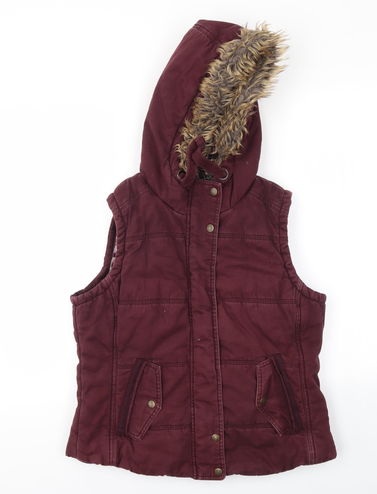 M&S Womens Red   Gilet Coat Size 12