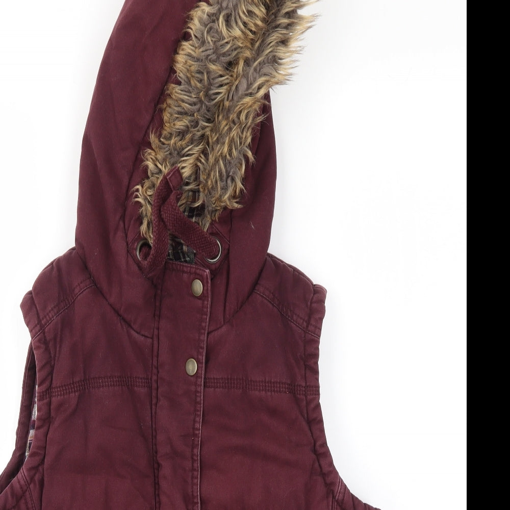 M&S Womens Red   Gilet Coat Size 12