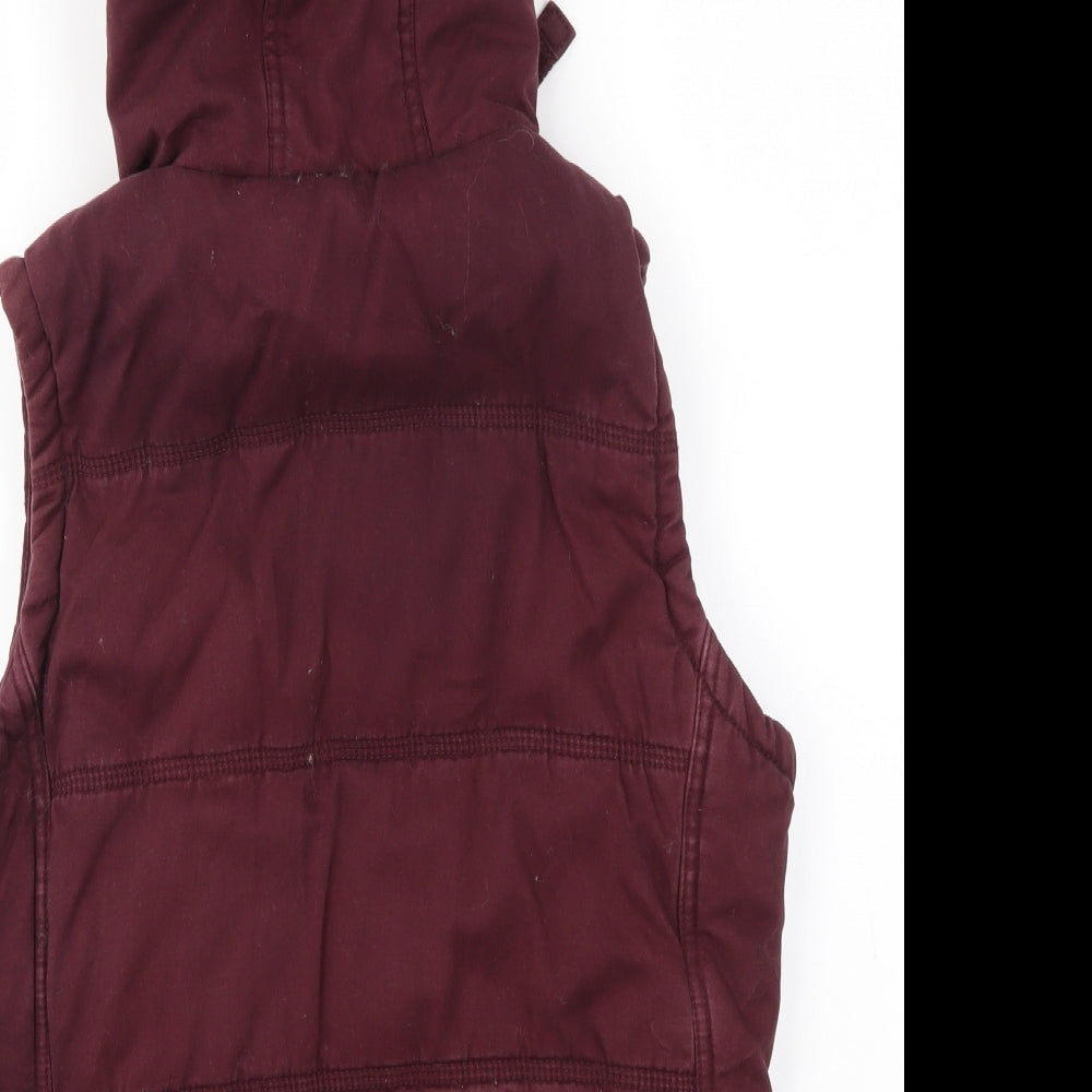 M&S Womens Red   Gilet Coat Size 12