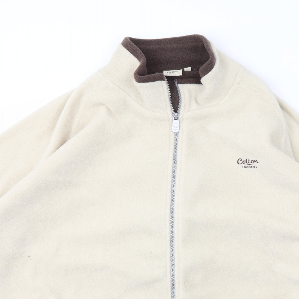 Cotton Traders Mens Ivory   Full Zip Sweatshirt Size 2XL