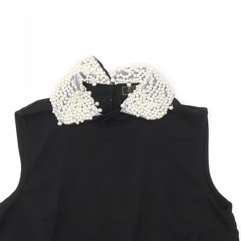 gold  Womens Black   Basic Blouse Size 8