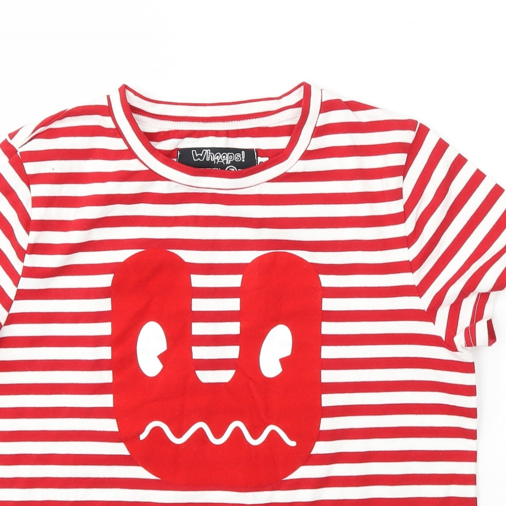 whoops Womens Multicoloured Striped  Basic T-Shirt Size S