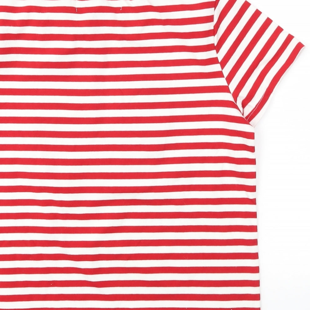 whoops Womens Multicoloured Striped  Basic T-Shirt Size S