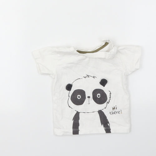 Matalan Girls White   Basic T-Shirt Size 3-6 Months