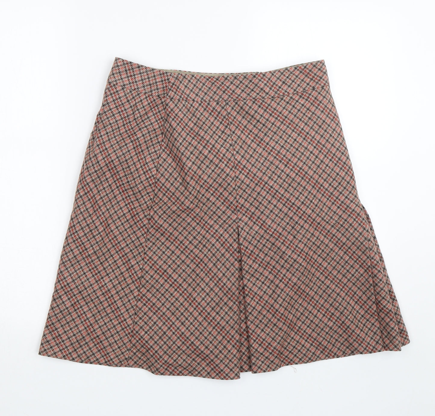 M&S Womens Red Houndstooth  Flare Skirt Size 10