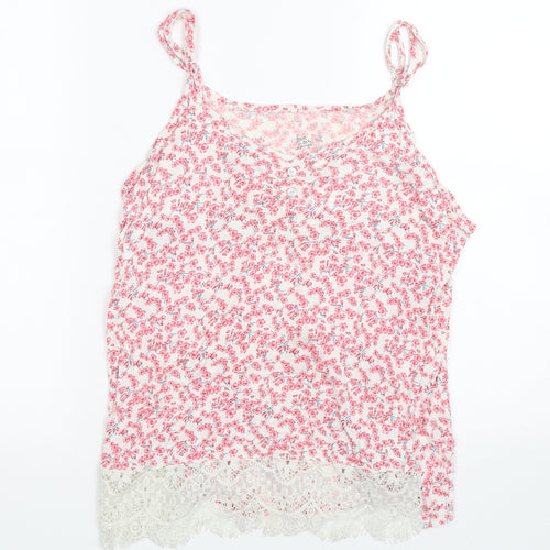 love to lounge Womens White Floral  Top Pyjama Top Size L