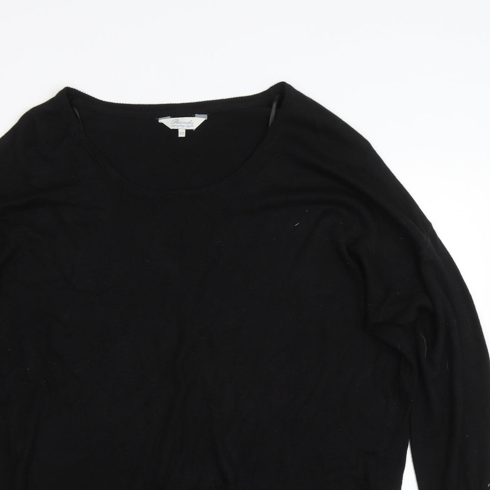 Peacocks Womens Black   Pullover Jumper Size 20