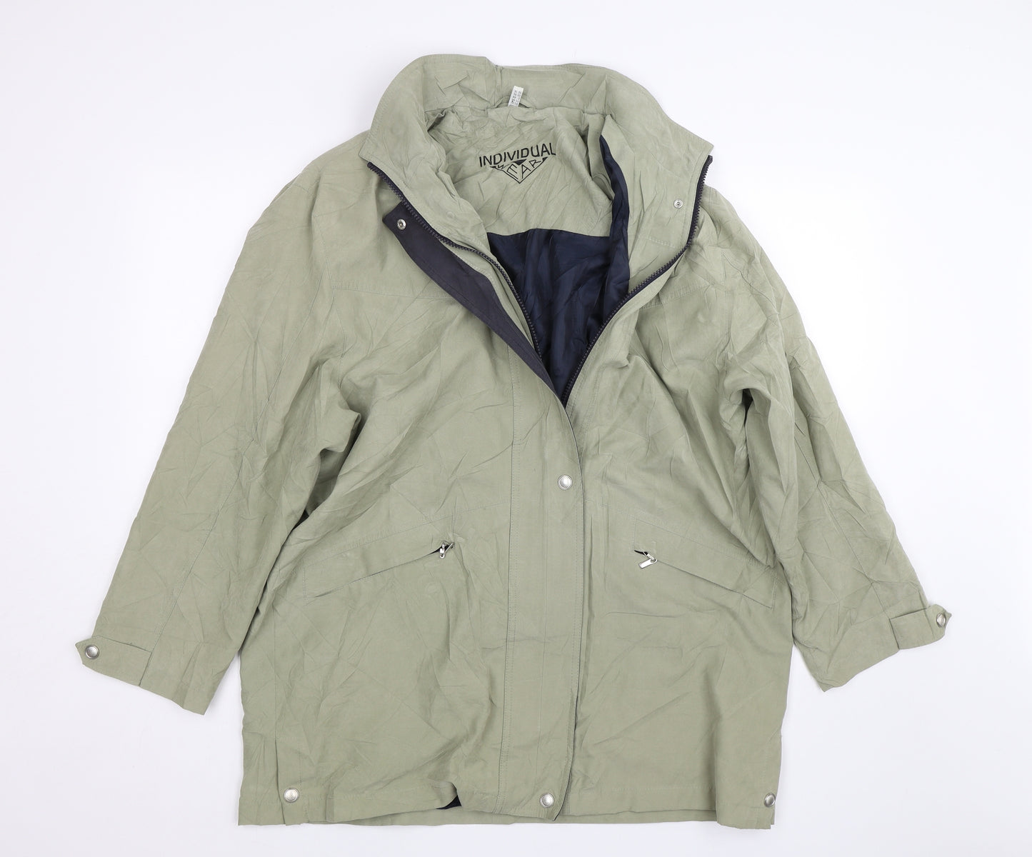 Individual wear Womens Green   Rain Coat Coat Size 14