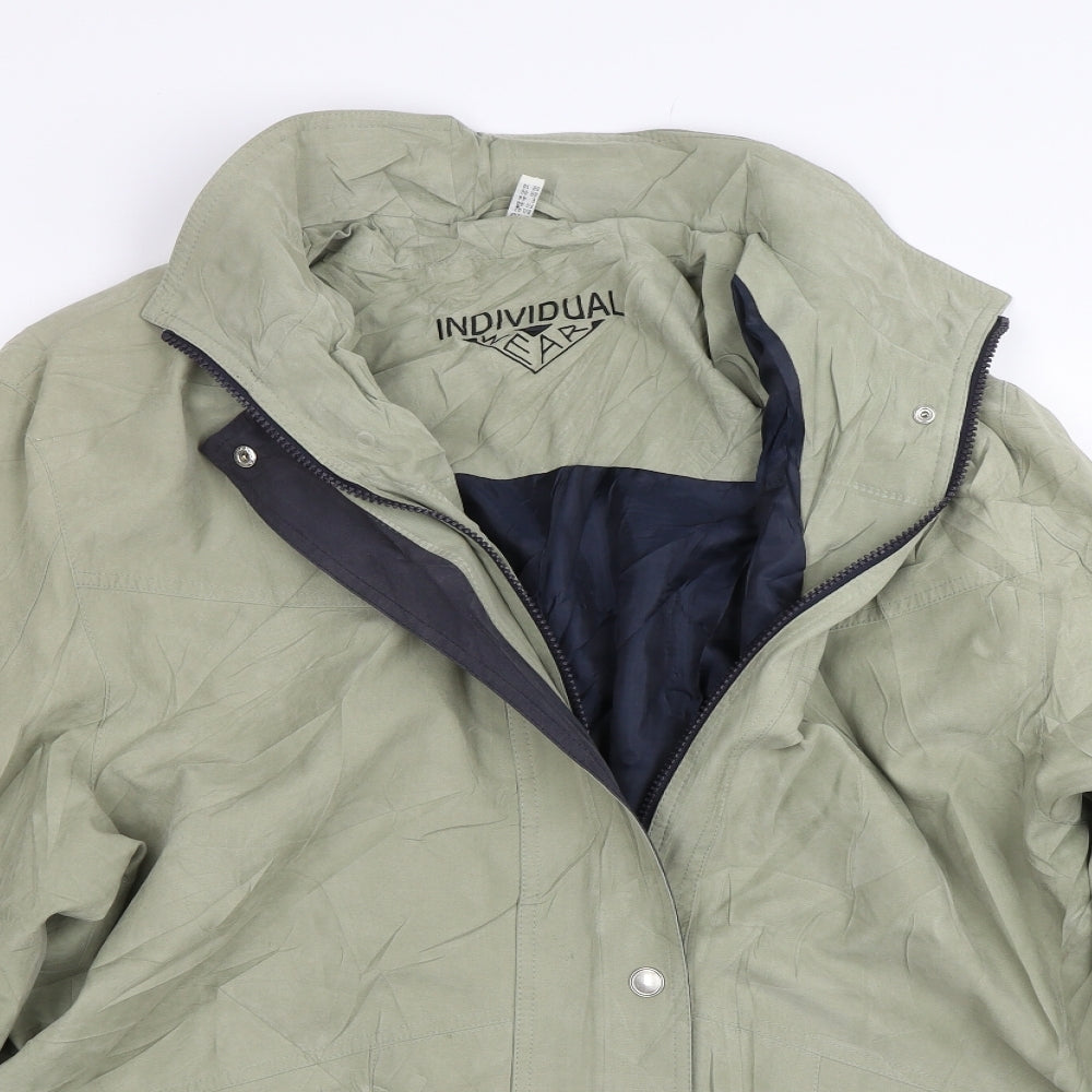 Individual wear Womens Green   Rain Coat Coat Size 14