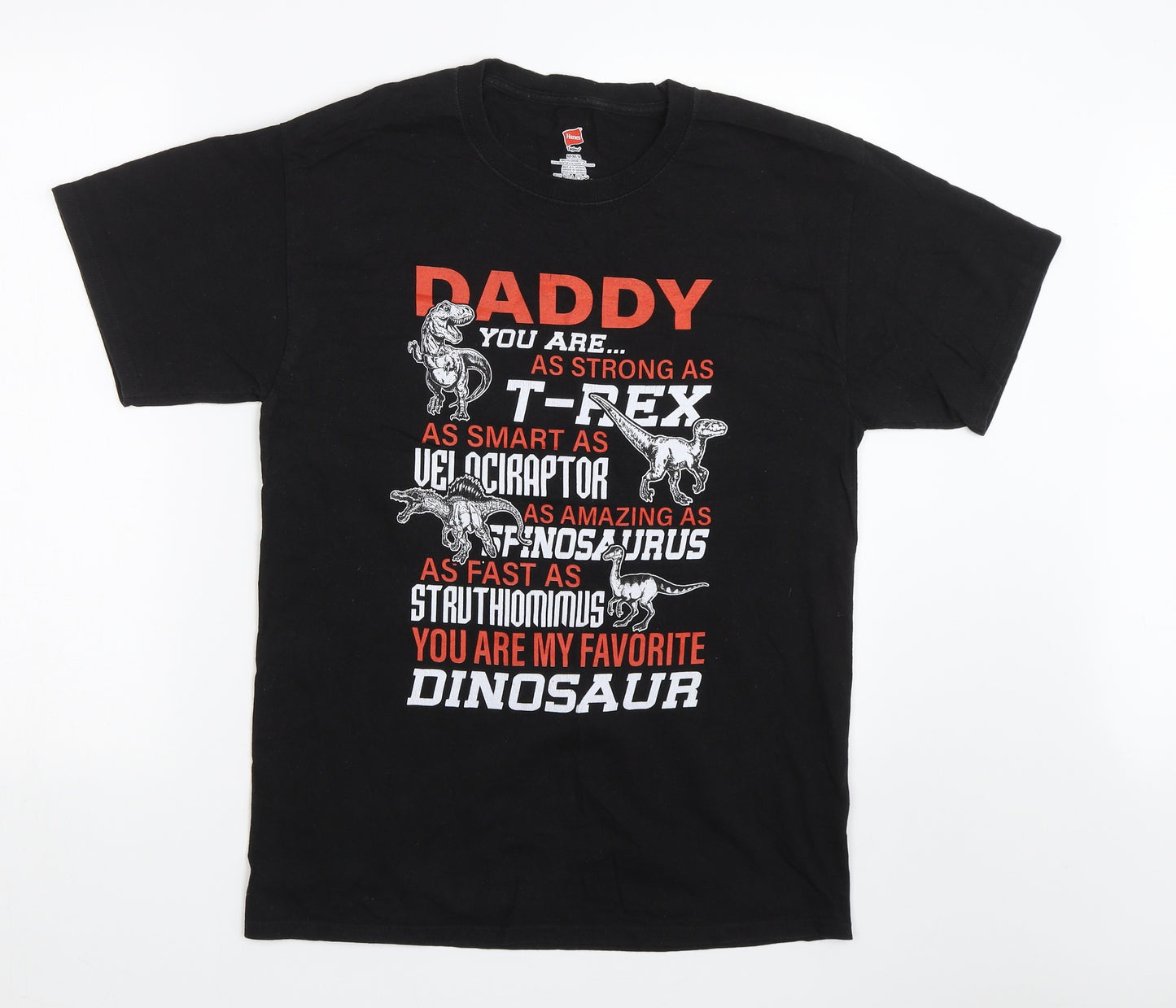 Hanes Mens Black    T-Shirt Size M  - Daddy