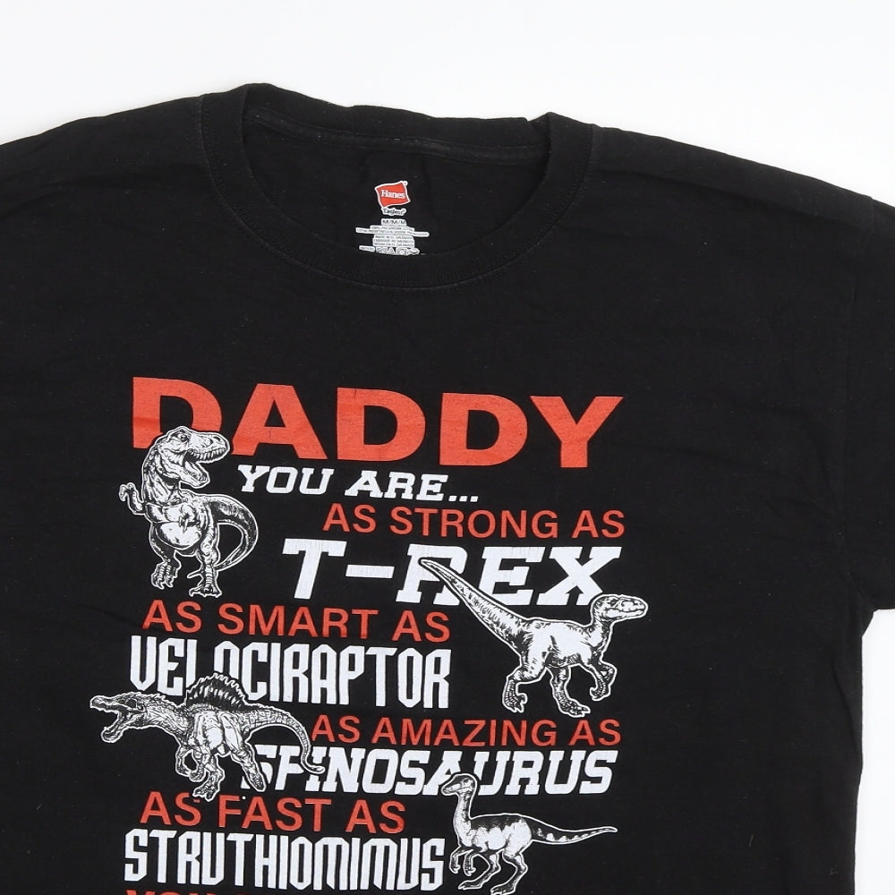 Hanes Mens Black    T-Shirt Size M  - Daddy